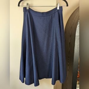 Vintage navy lined wool swing skirt